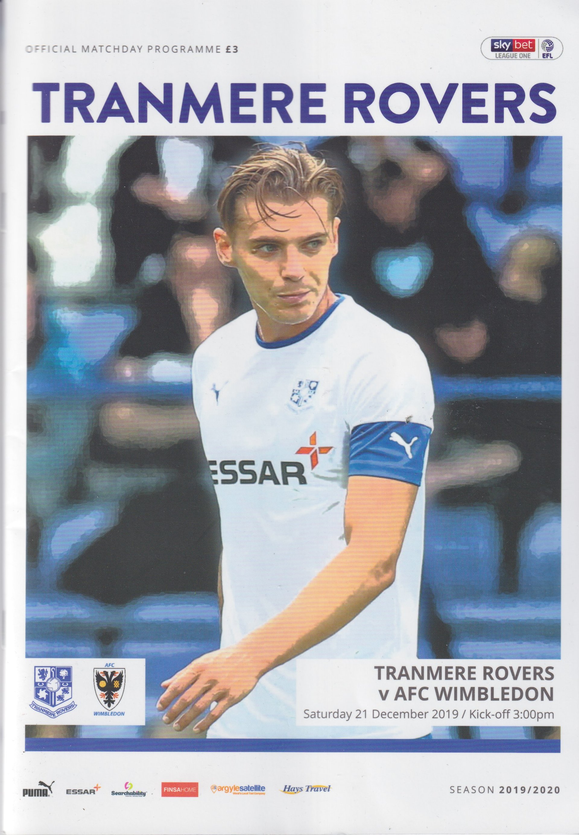 Tranmere Rovers v AFC Wimbledon match programme